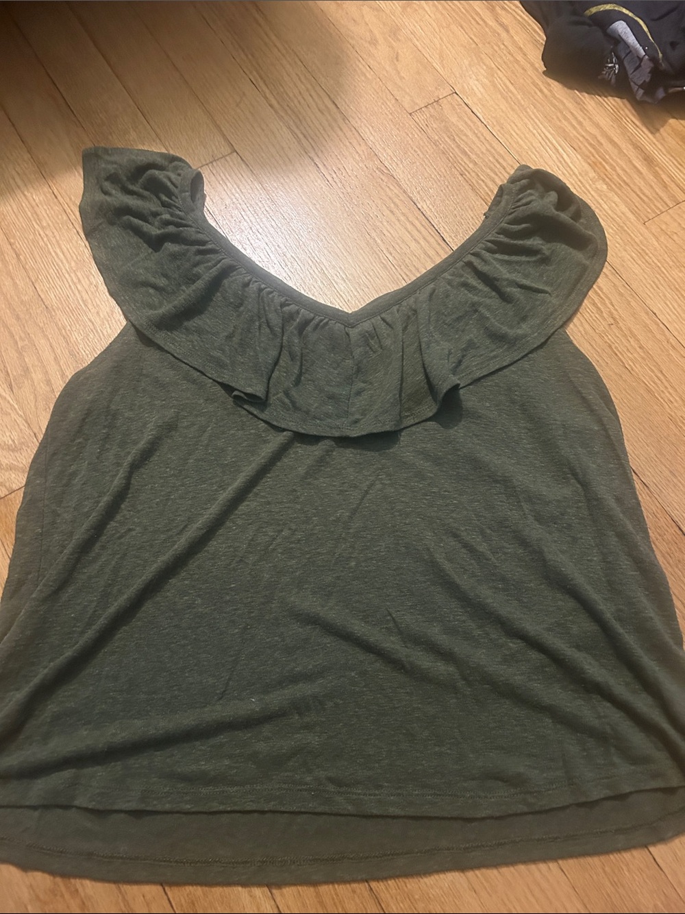 Old Navy Olive Green Ruffle-Trim Sleeveless Camisole